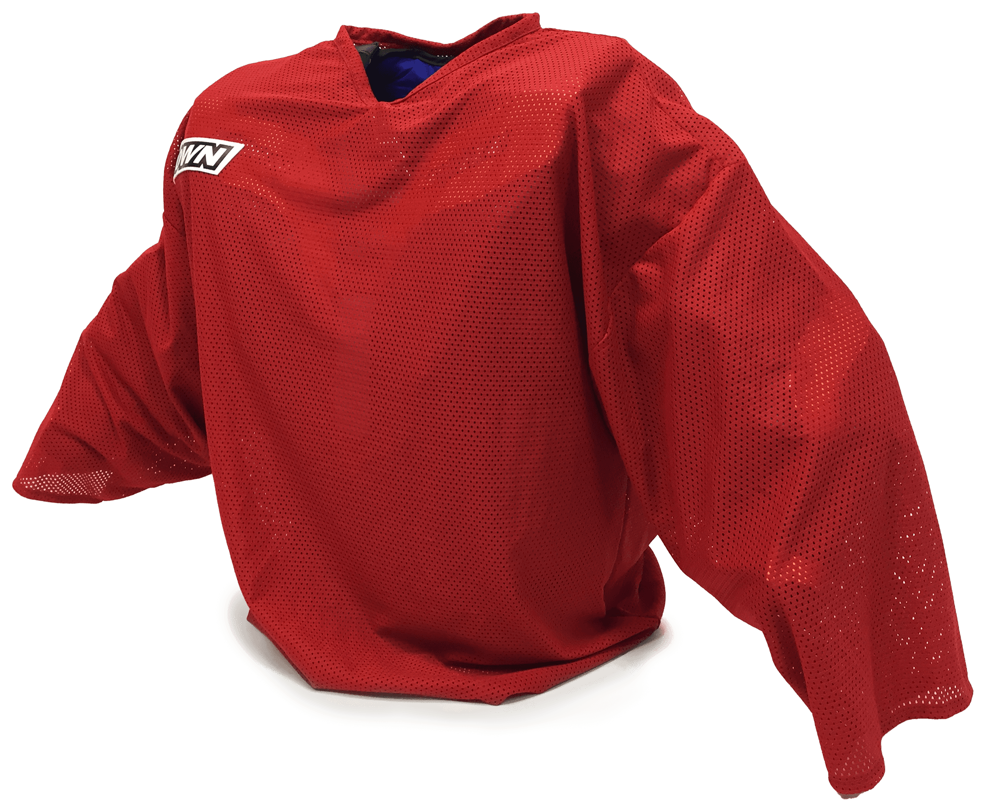 Angled side of 2100 red practice jersey