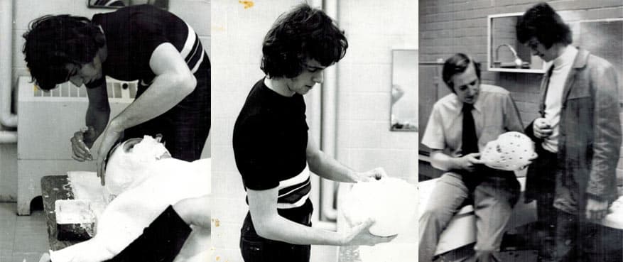 John Brown making a face mold