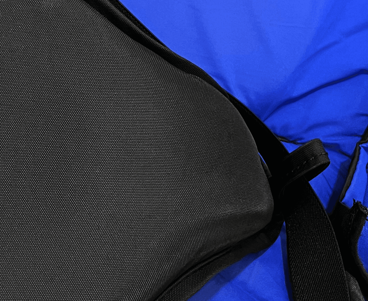 Close up of nylon and stitches