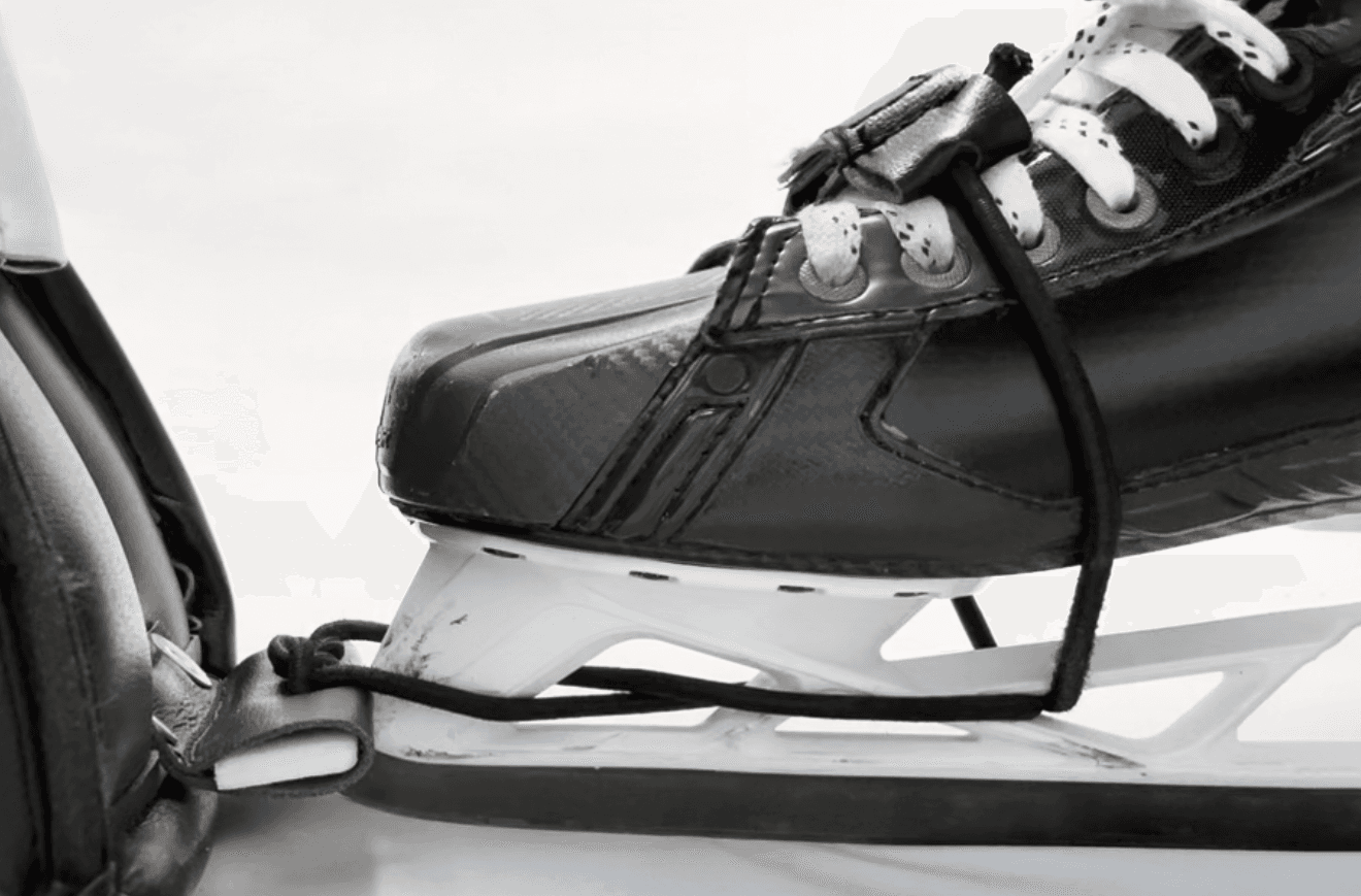 Secure velcro clasps over skate laces