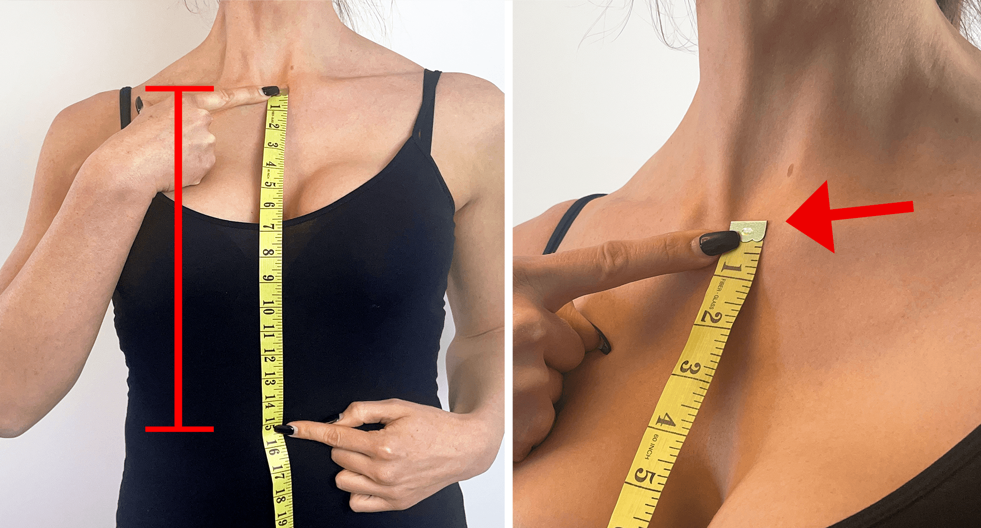 Throat to navel Measurement